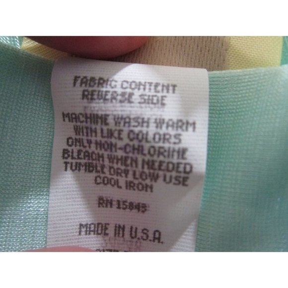 Sears Carriage Court Mint Green Short Night Gown Lace Trim Damask Stripe One Sz - Picture 16 of 16